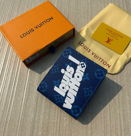 LV Blue Printed Wallets