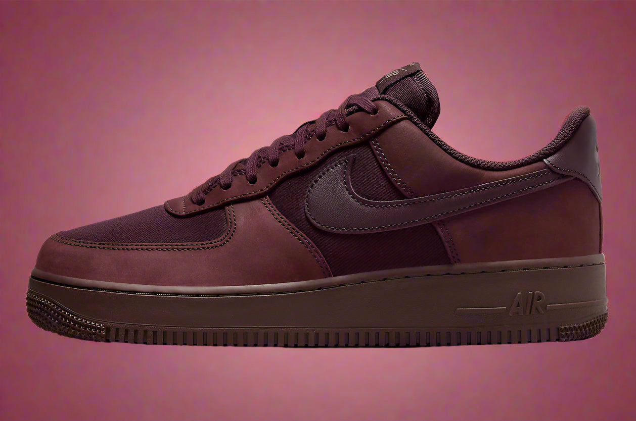 Brown Nike Air Force sneaker on a white background